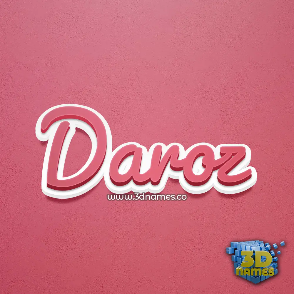 daroz in Red Scribble style - 3D name wallpaper