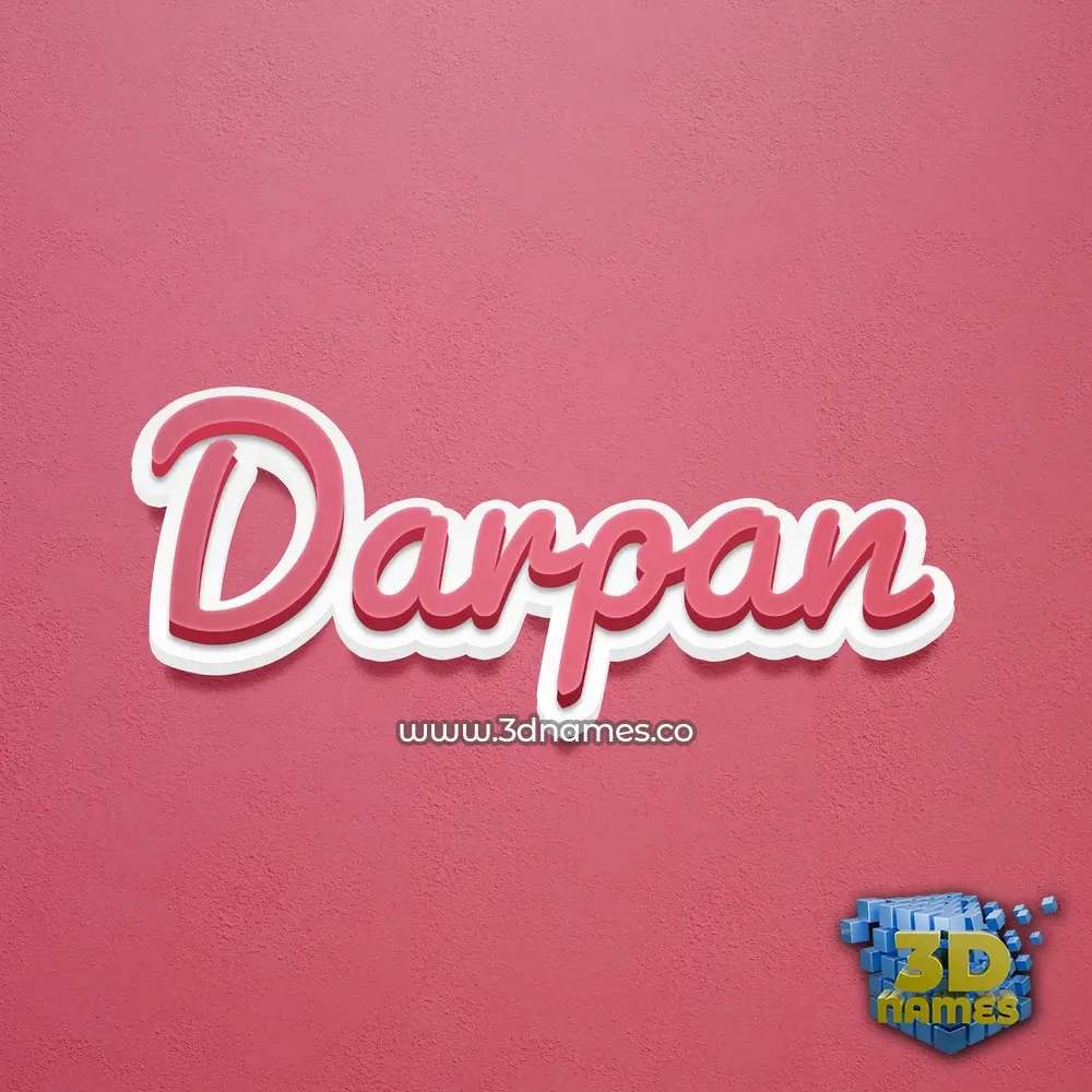 darpan in Red Scribble style - 3D name wallpaper