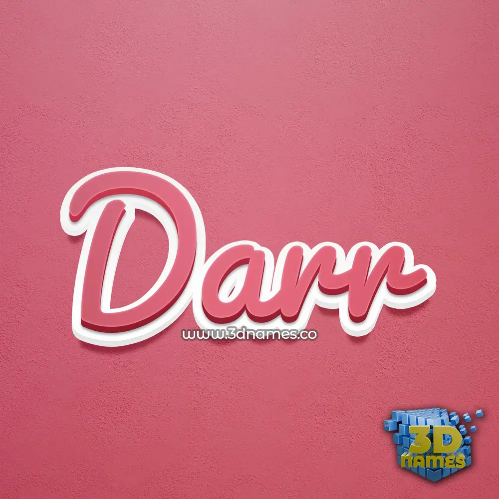 darr in Red Scribble style - 3D name wallpaper