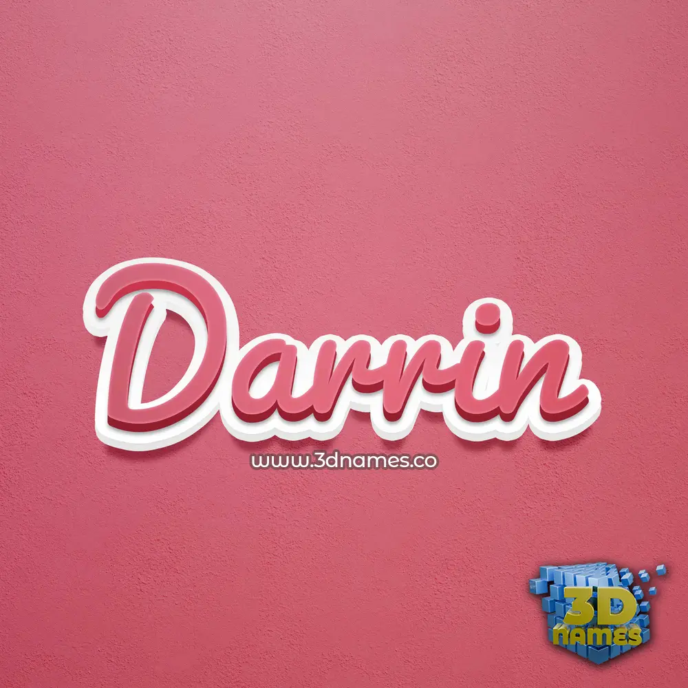 darrin in Red Scribble style - 3D name wallpaper