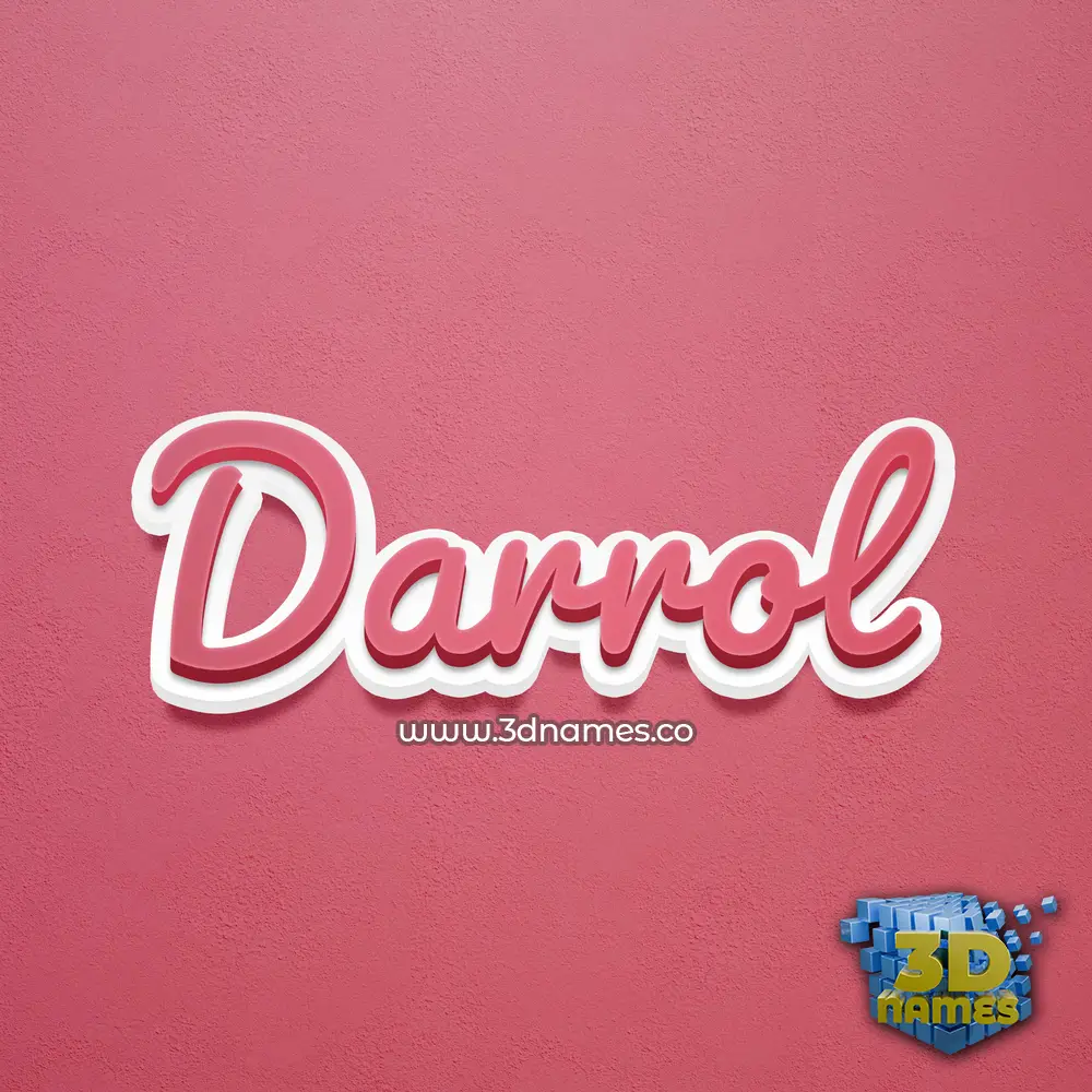 darrol in Red Scribble style - 3D name wallpaper