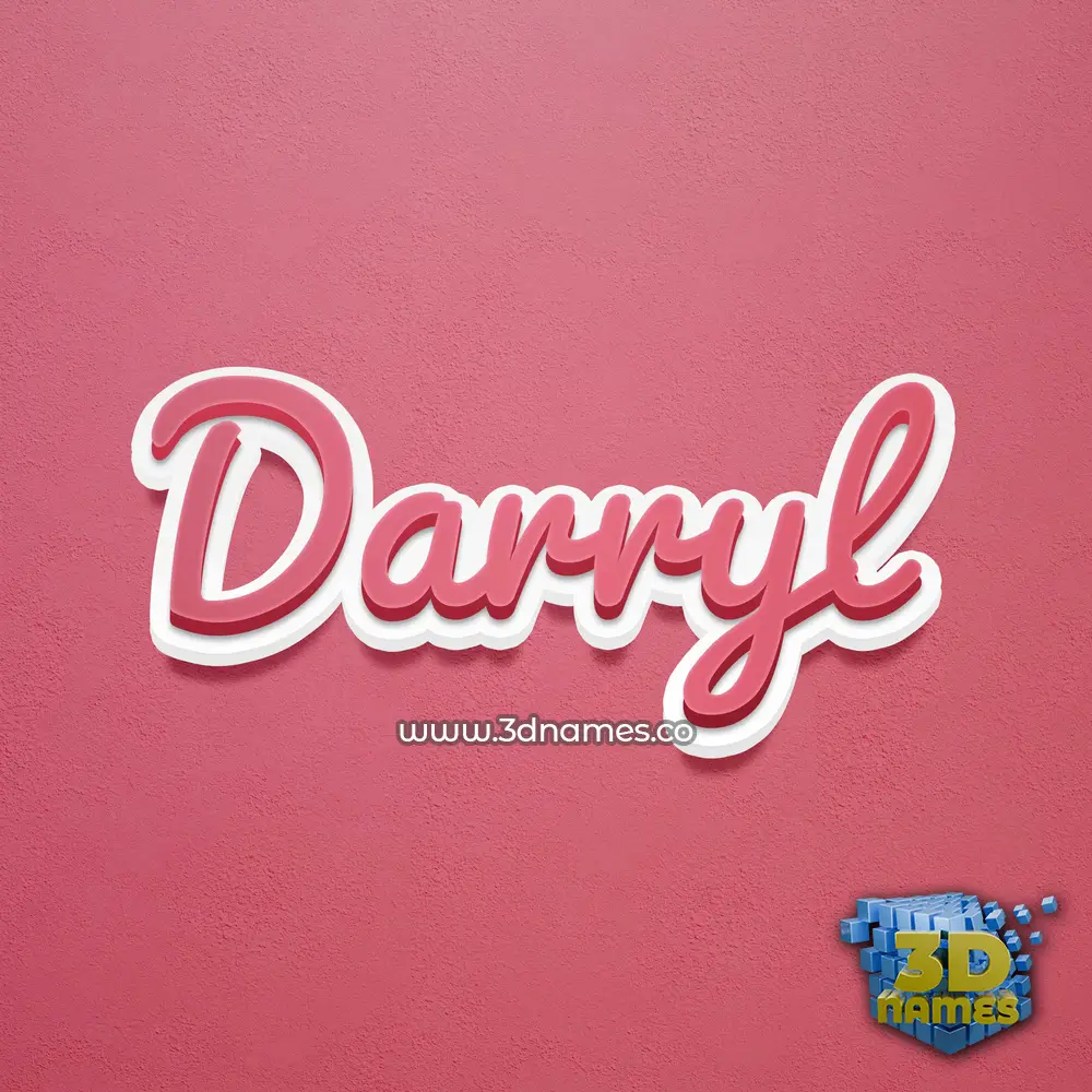 darryl in Red Scribble style - 3D name wallpaper