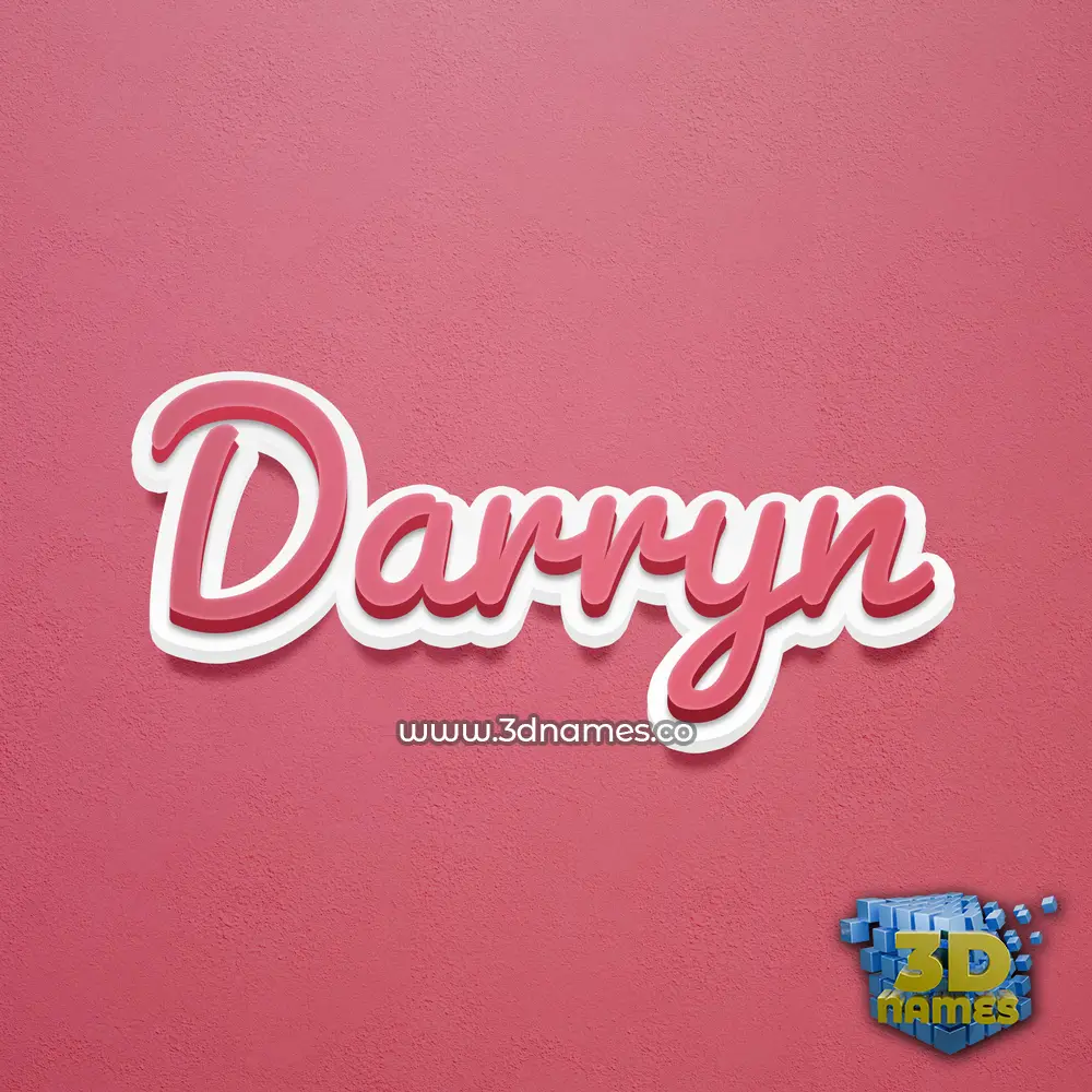 darryn in Red Scribble style - 3D name wallpaper
