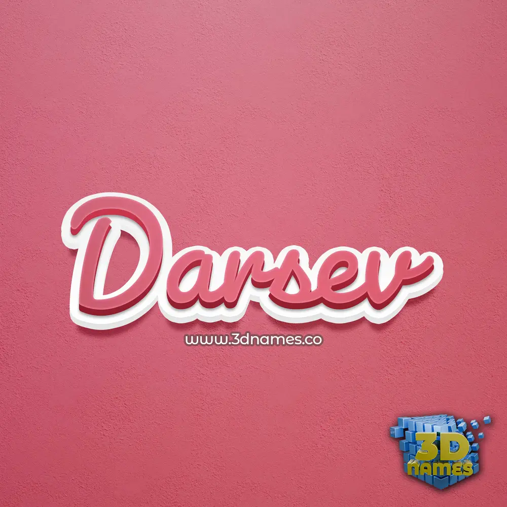 darsev in Red Scribble style - 3D name wallpaper