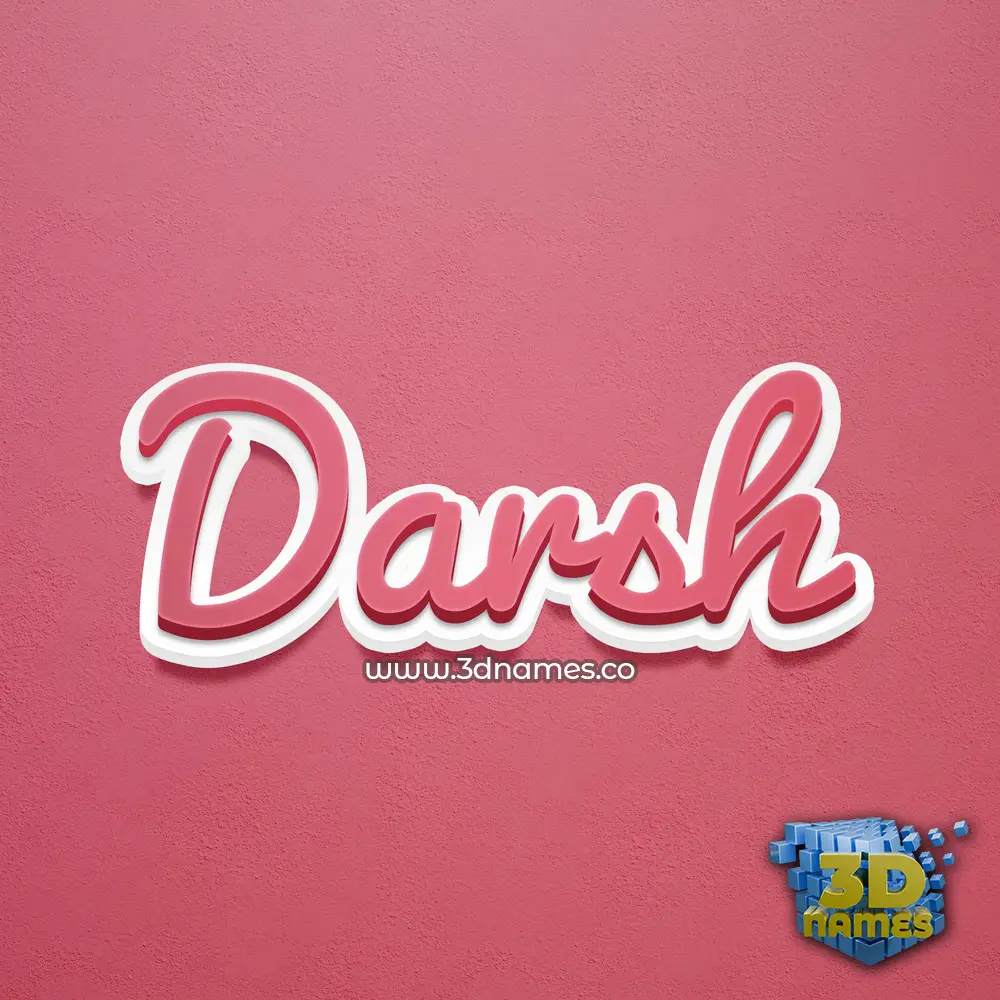 darsh in Red Scribble style - 3D name wallpaper