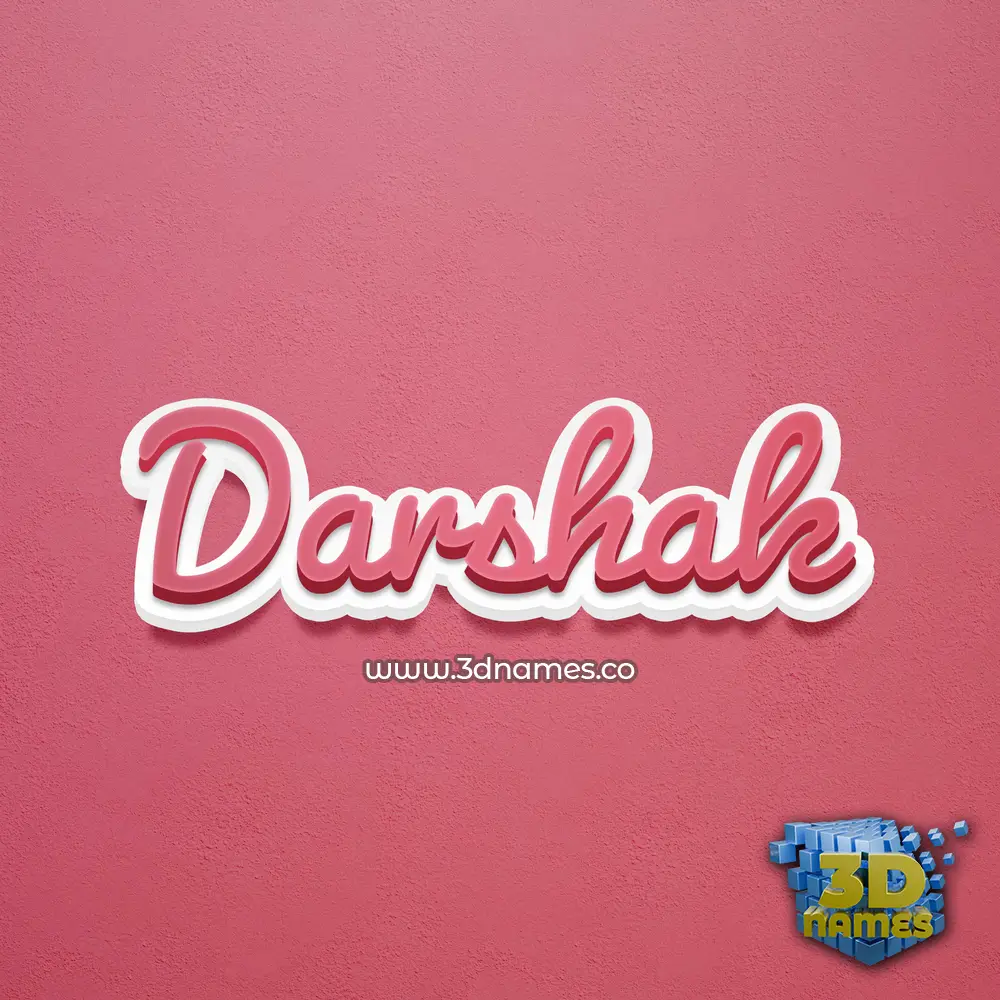 darshak in Red Scribble style - 3D name wallpaper