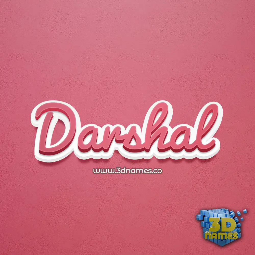 darshal in Red Scribble style - 3D name wallpaper