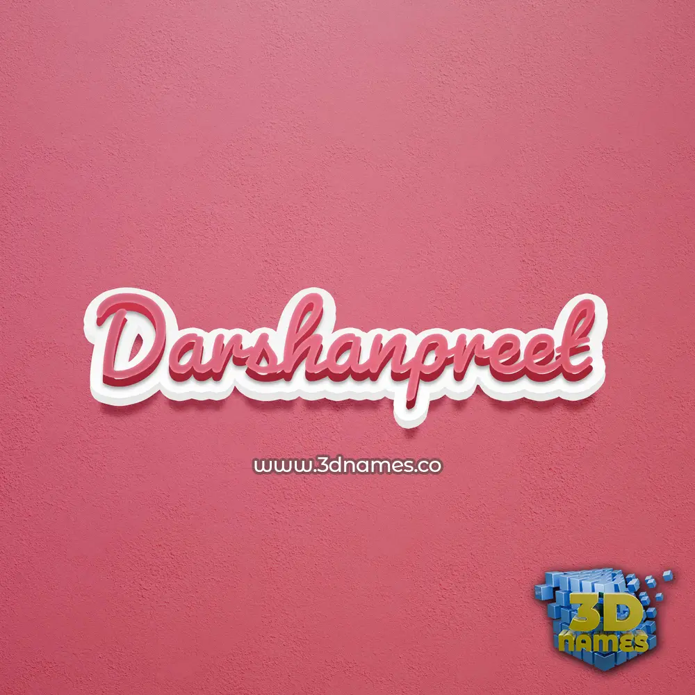 darshanpreet in Red Scribble style - 3D name wallpaper