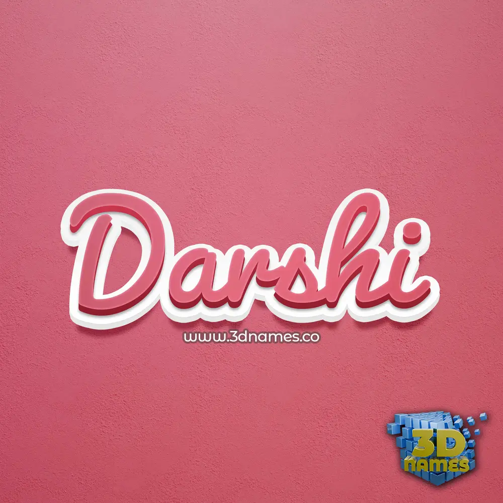 darshi in Red Scribble style - 3D name wallpaper