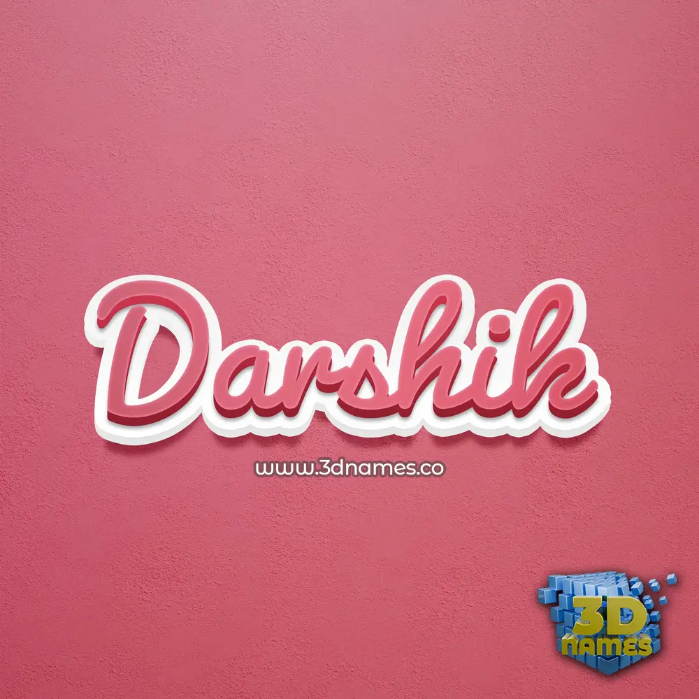 darshik in Red Scribble style - 3D name wallpaper