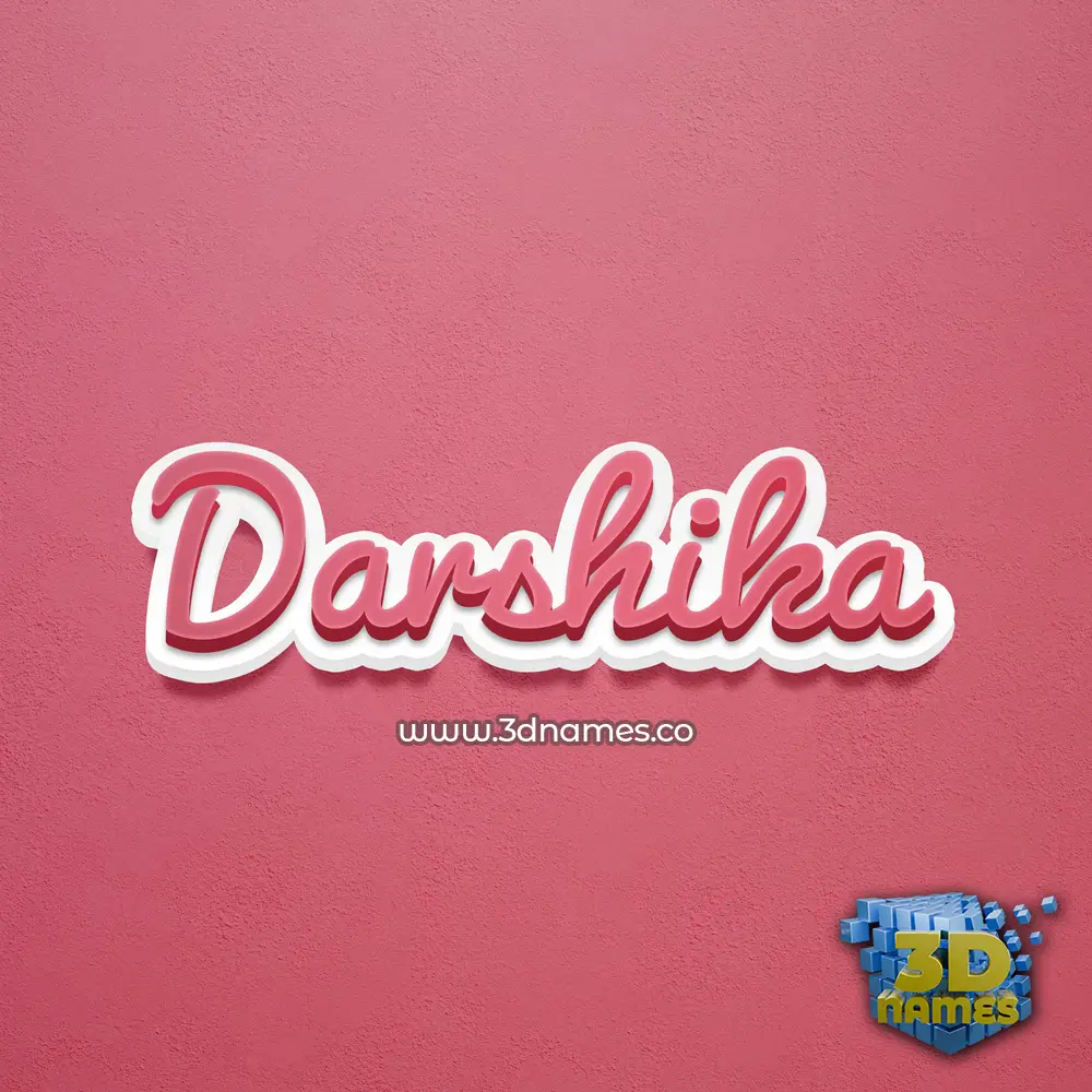 darshika in Red Scribble style - 3D name wallpaper