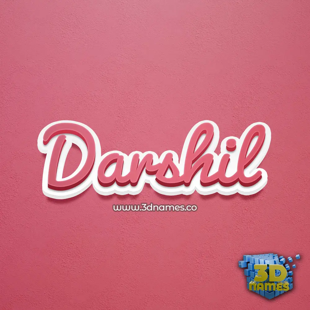 darshil in Red Scribble style - 3D name wallpaper