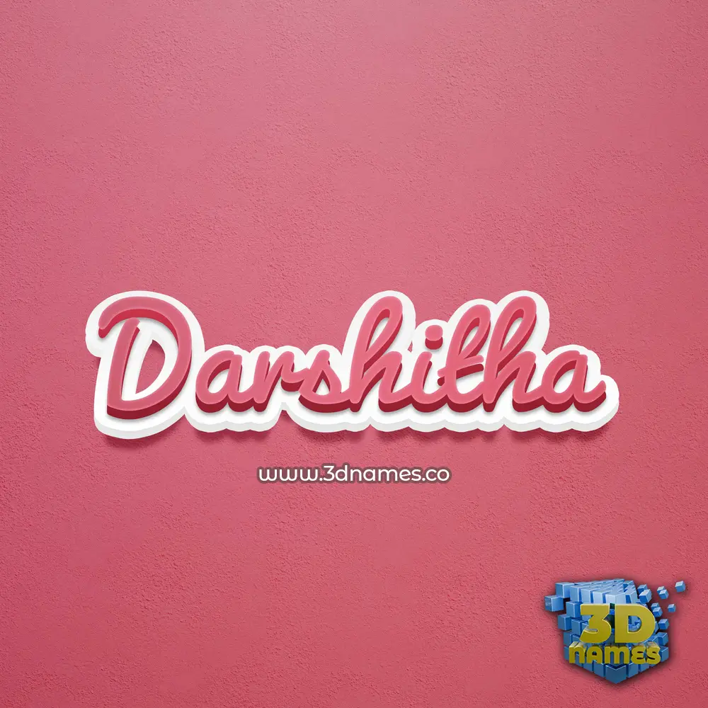darshitha in Red Scribble style - 3D name wallpaper
