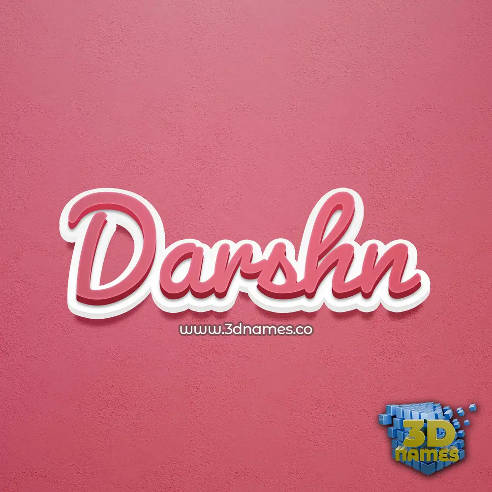 darshn in Red Scribble style - 3D name wallpaper
