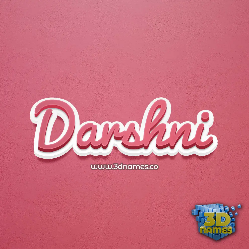 darshni in Red Scribble style - 3D name wallpaper