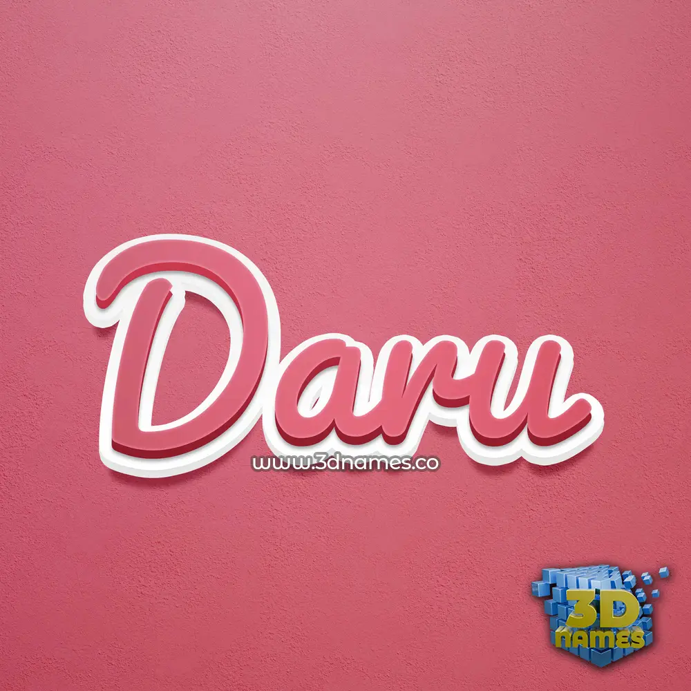 daru in Red Scribble style - 3D name wallpaper
