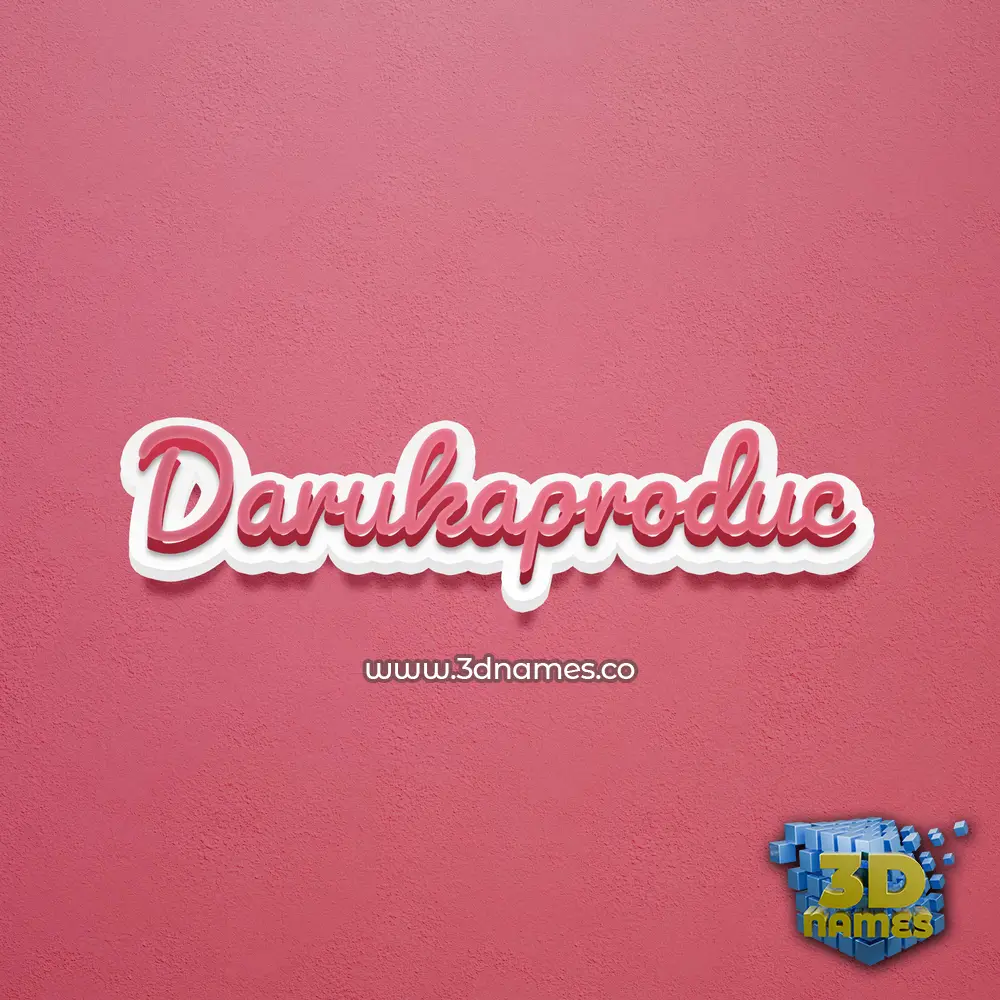 darukaproduc in Red Scribble style - 3D name wallpaper