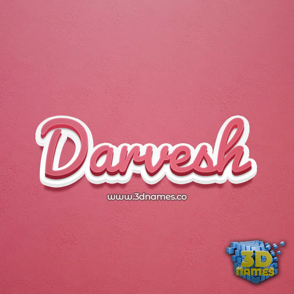 darvesh in Red Scribble style - 3D name wallpaper