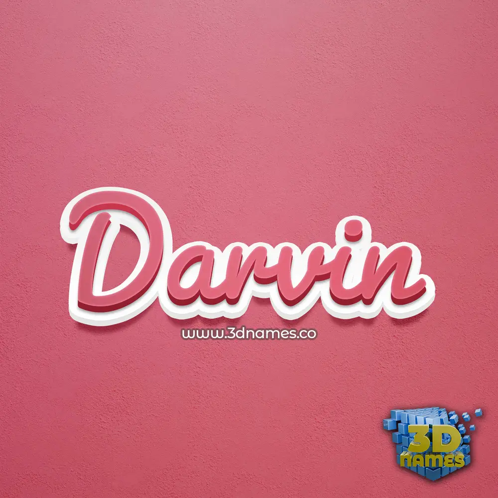 darvin in Red Scribble style - 3D name wallpaper