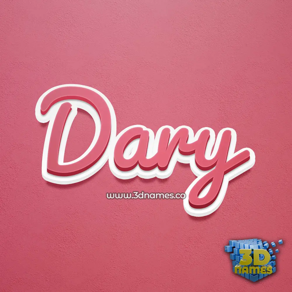dary in Red Scribble style - 3D name wallpaper