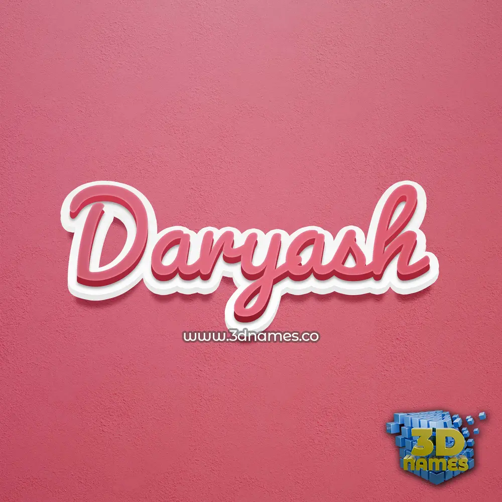 daryash in Red Scribble style - 3D name wallpaper