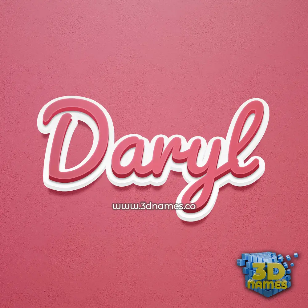 daryl in Red Scribble style - 3D name wallpaper
