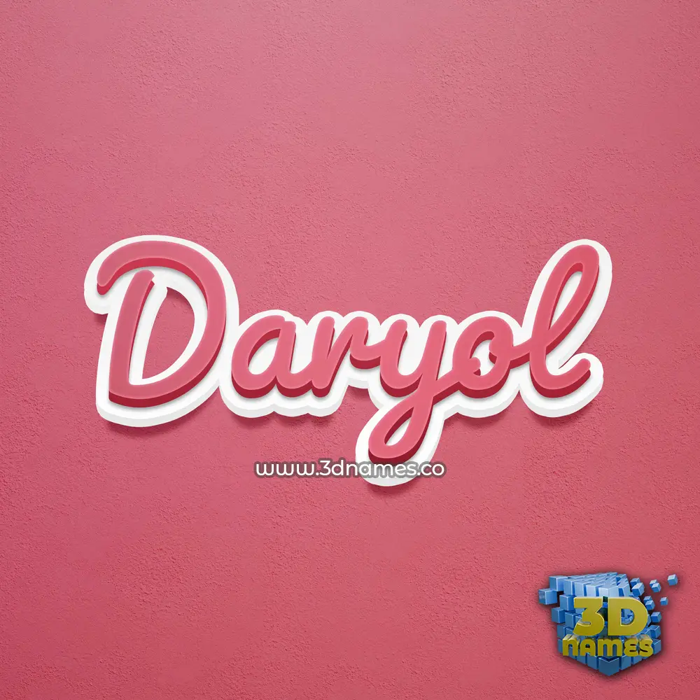 daryol in Red Scribble style - 3D name wallpaper