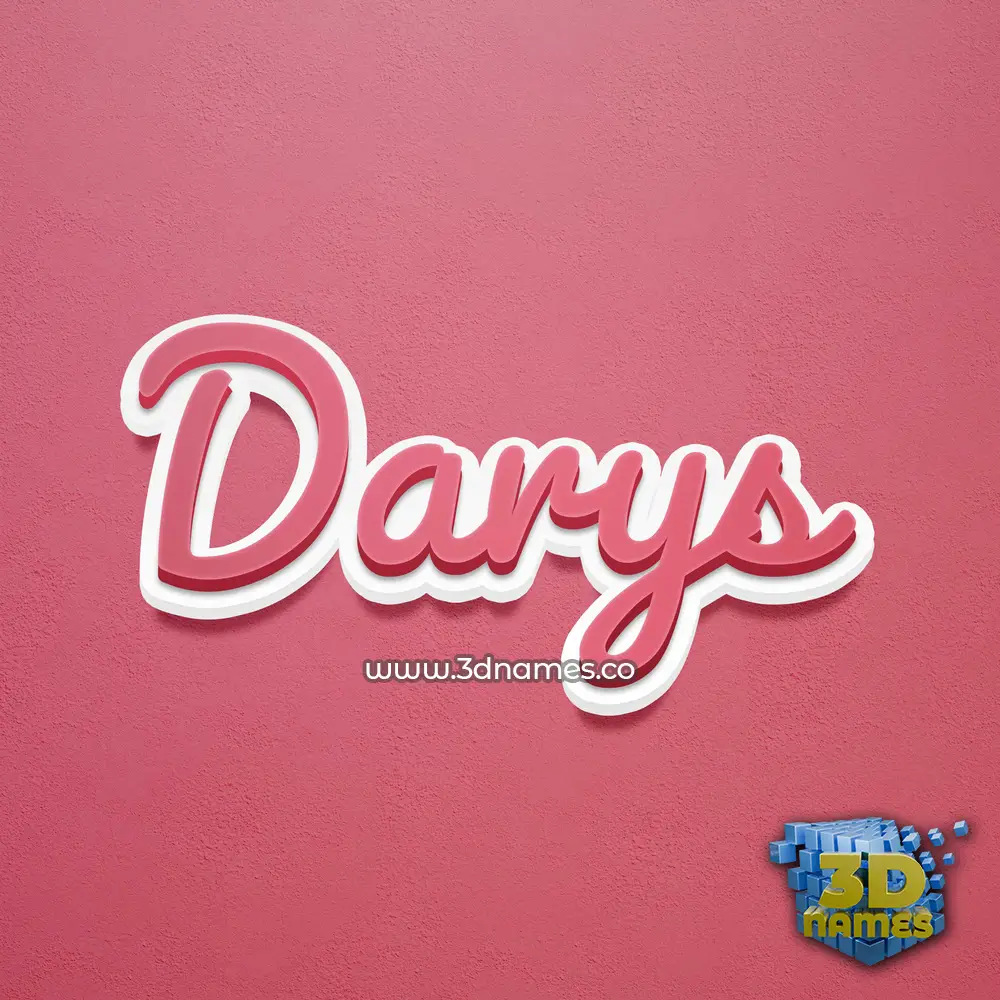 darys in Red Scribble style - 3D name wallpaper