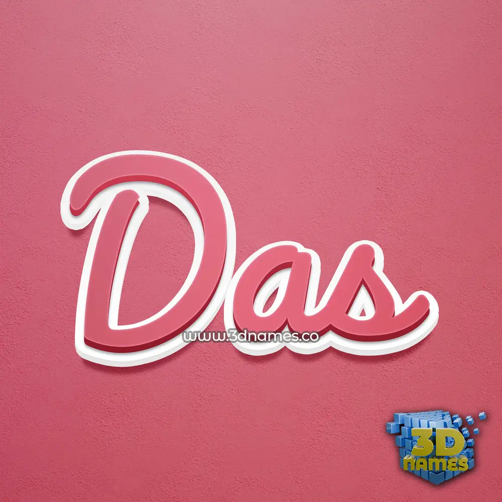 das in Red Scribble style - 3D name wallpaper