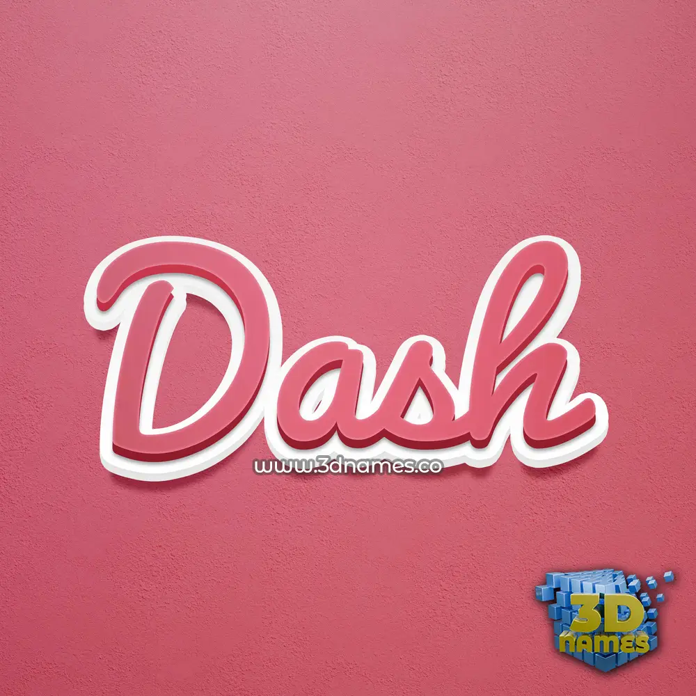 dash in Red Scribble style - 3D name wallpaper