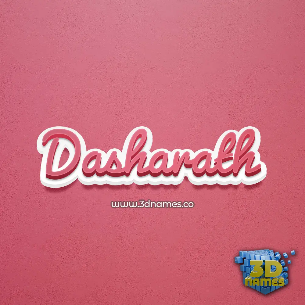 dasharath in Red Scribble style - 3D name wallpaper