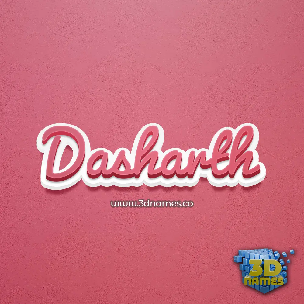 dasharth in Red Scribble style - 3D name wallpaper