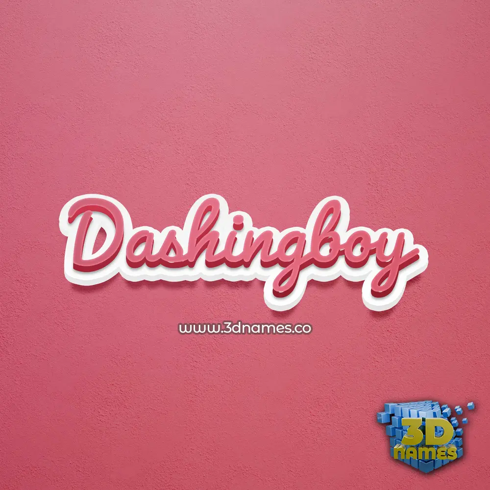dashingboy in Red Scribble style - 3D name wallpaper