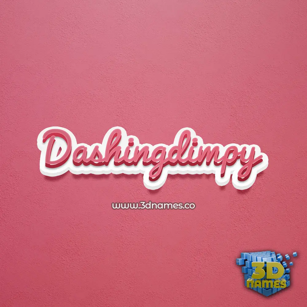 dashingdimpy in Red Scribble style - 3D name wallpaper