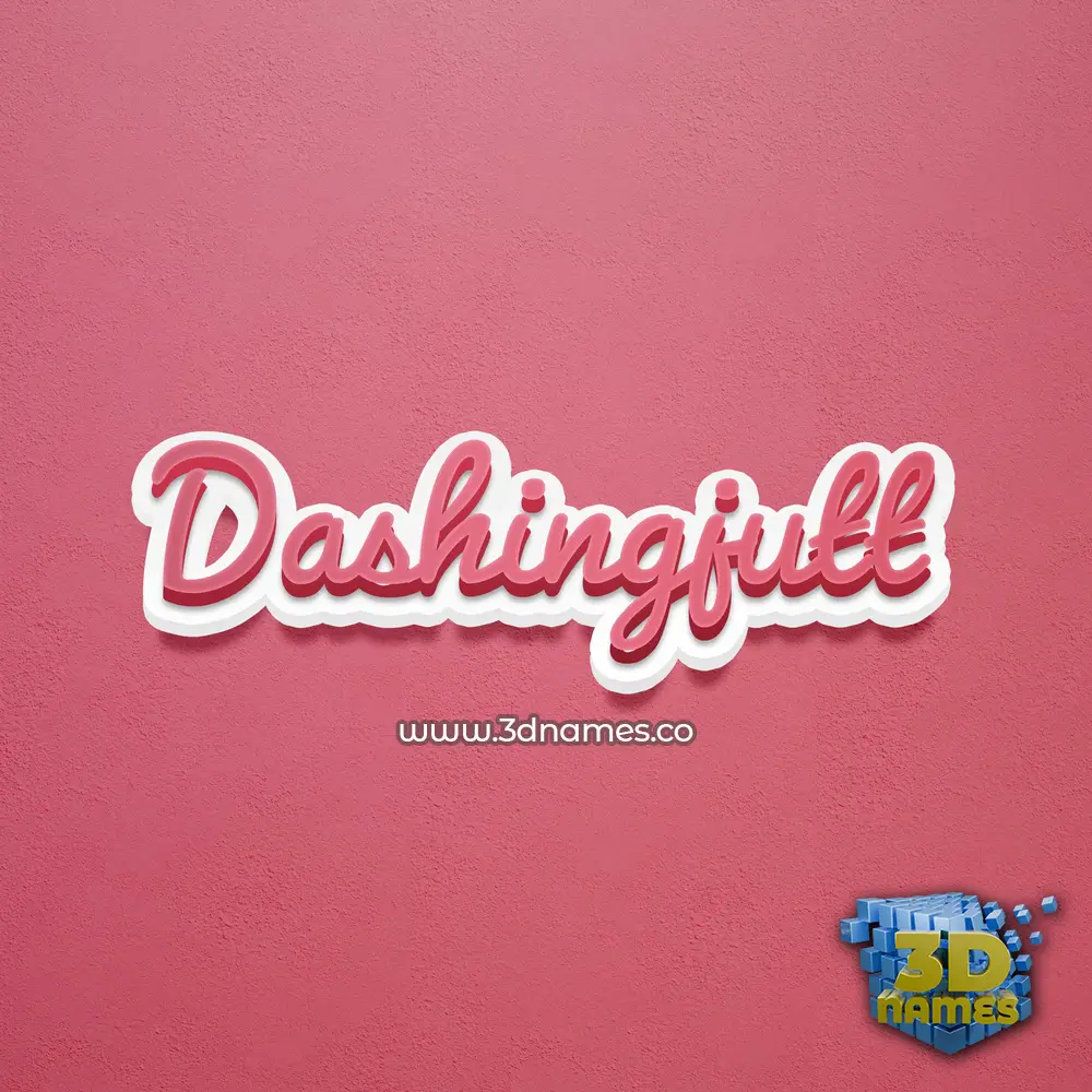 dashingjutt in Red Scribble style - 3D name wallpaper