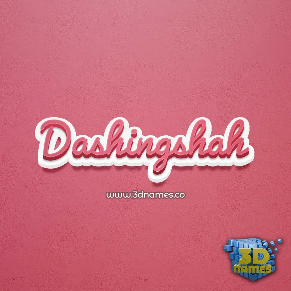 dashingshah in Red Scribble style - 3D name wallpaper
