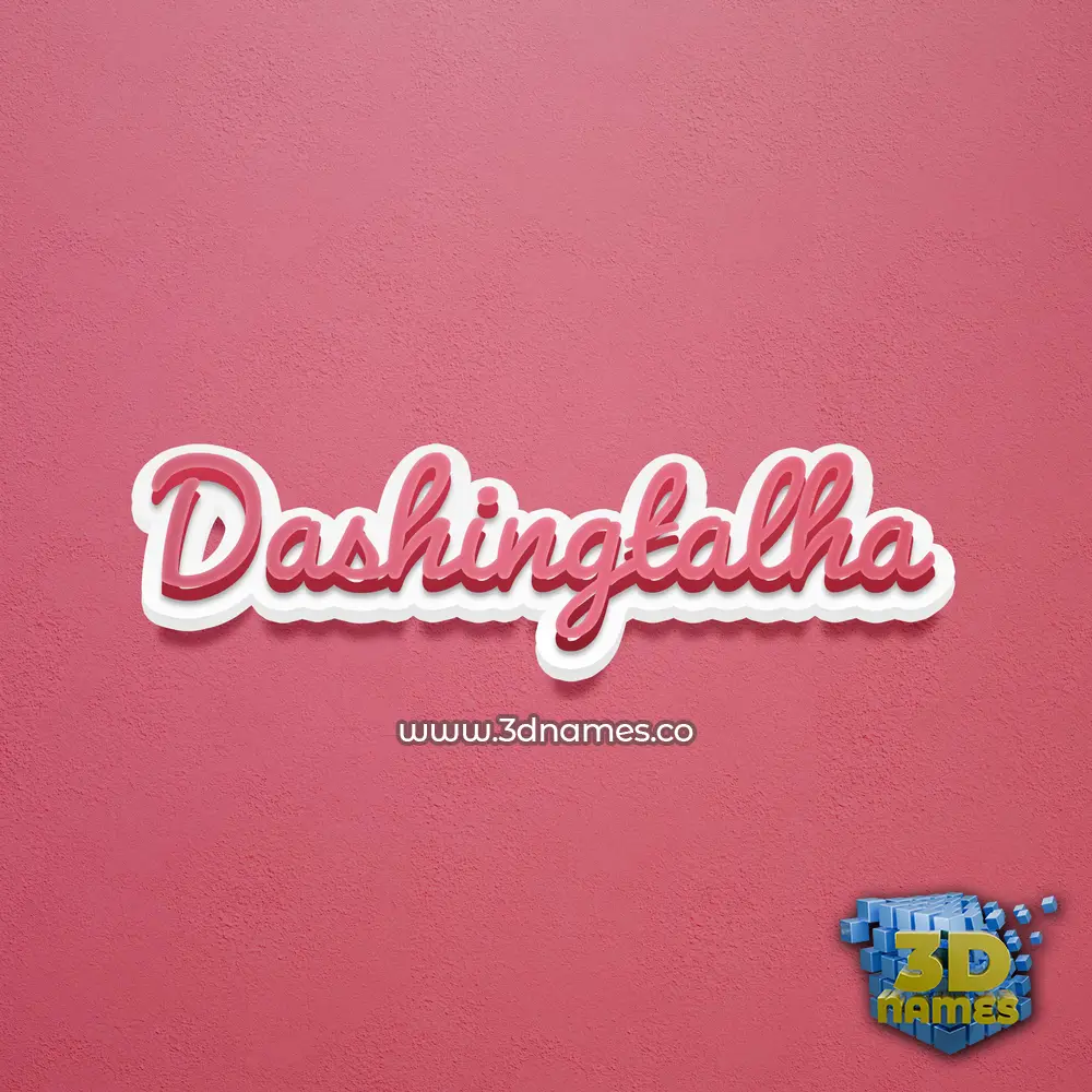 dashingtalha in Red Scribble style - 3D name wallpaper