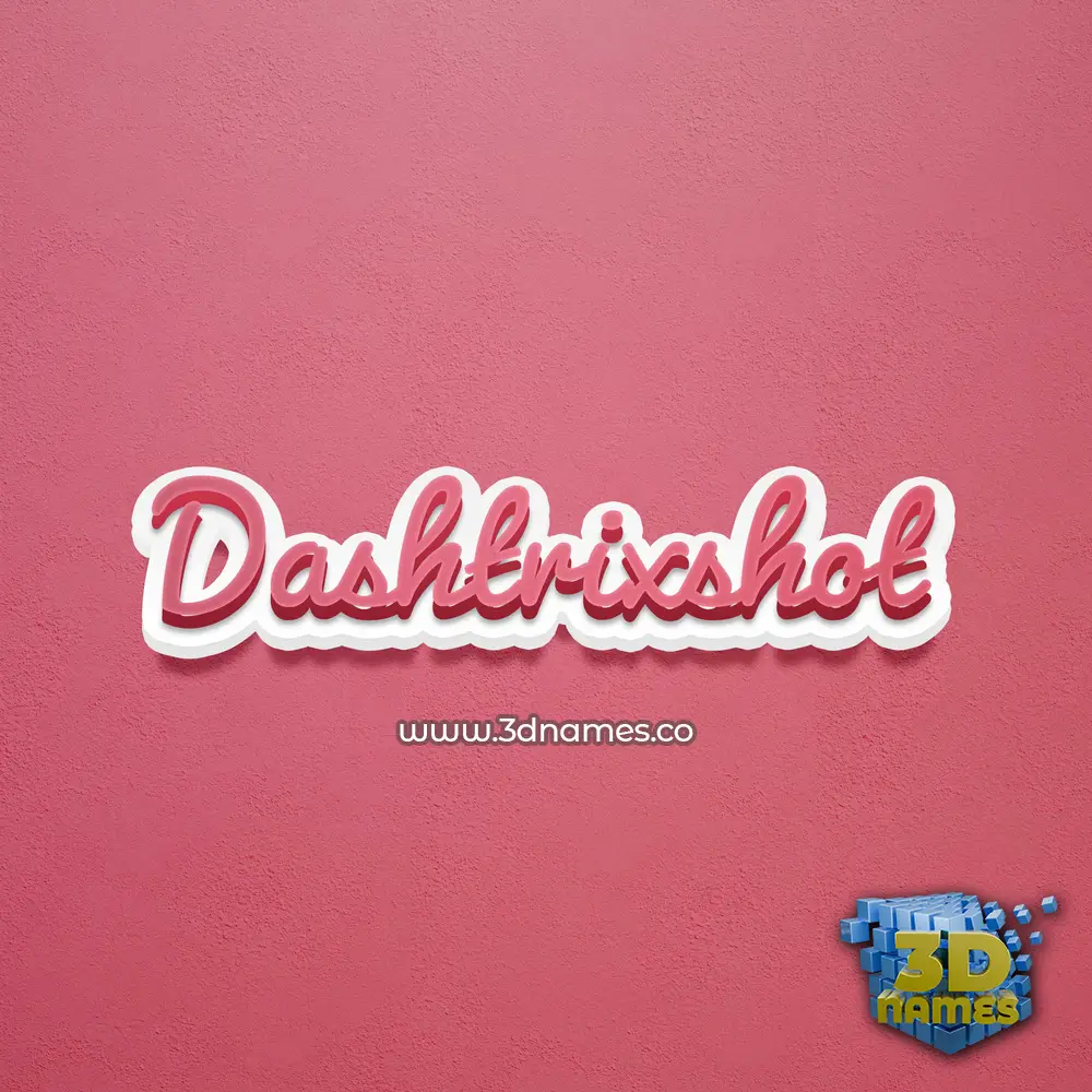 dashtrixshot in Red Scribble style - 3D name wallpaper