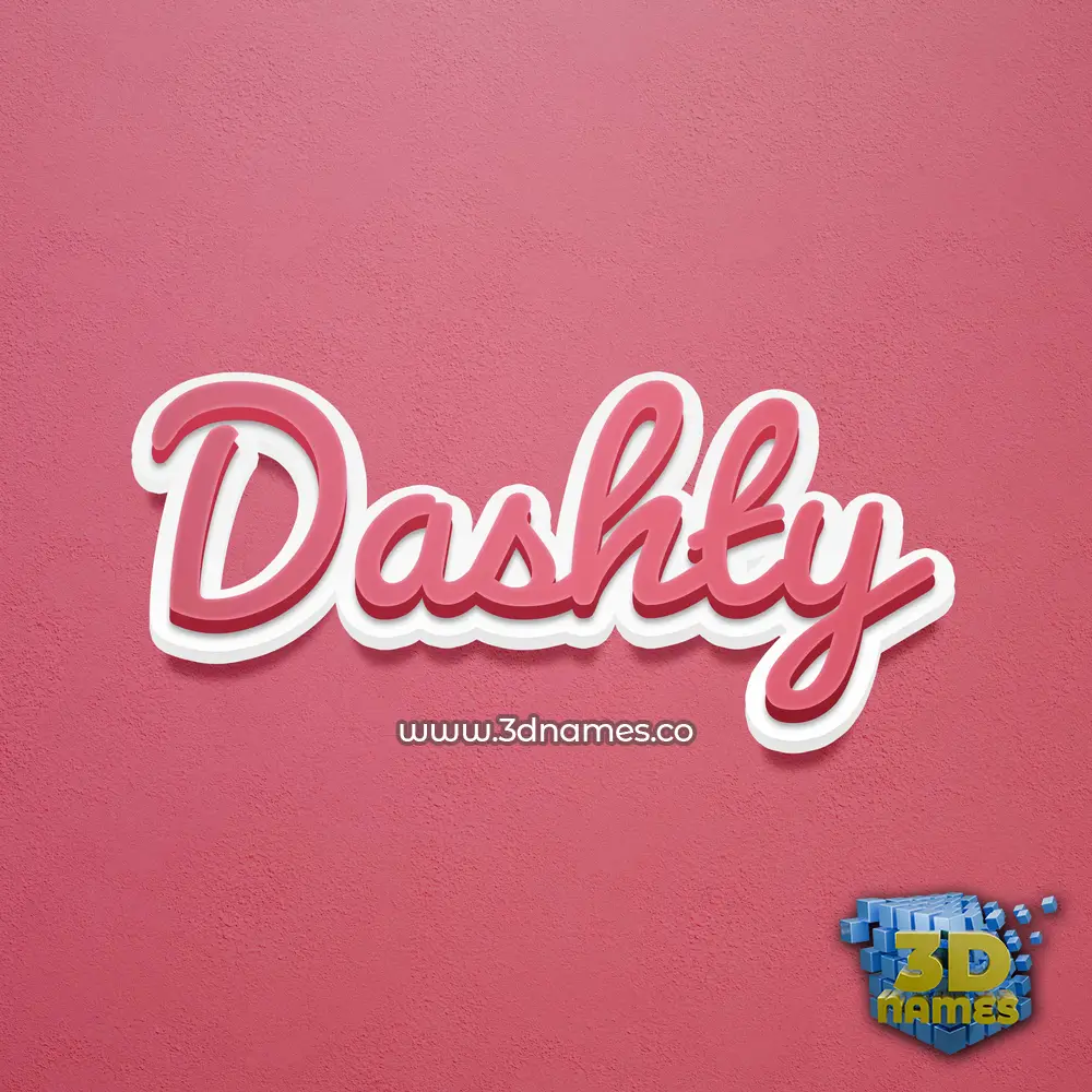 dashty in Red Scribble style - 3D name wallpaper