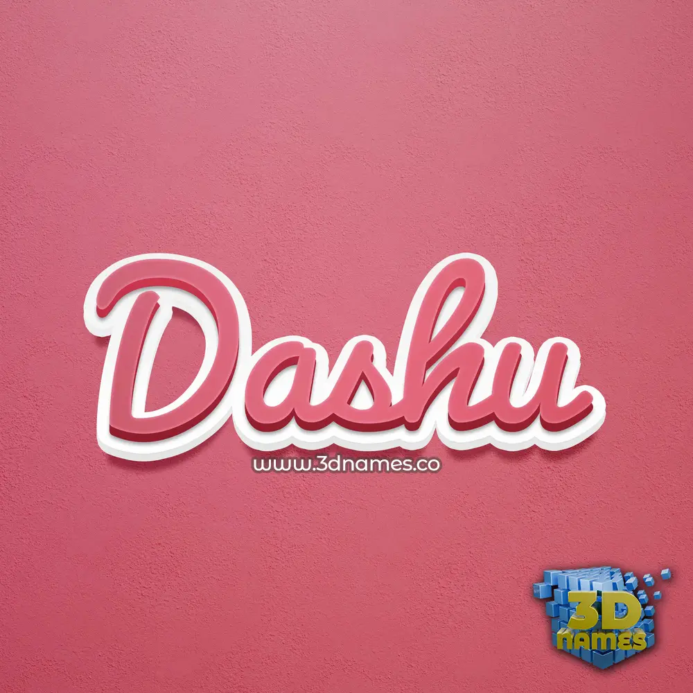 dashu in Red Scribble style - 3D name wallpaper