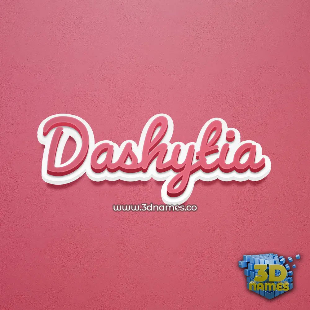 dashytia in Red Scribble style - 3D name wallpaper