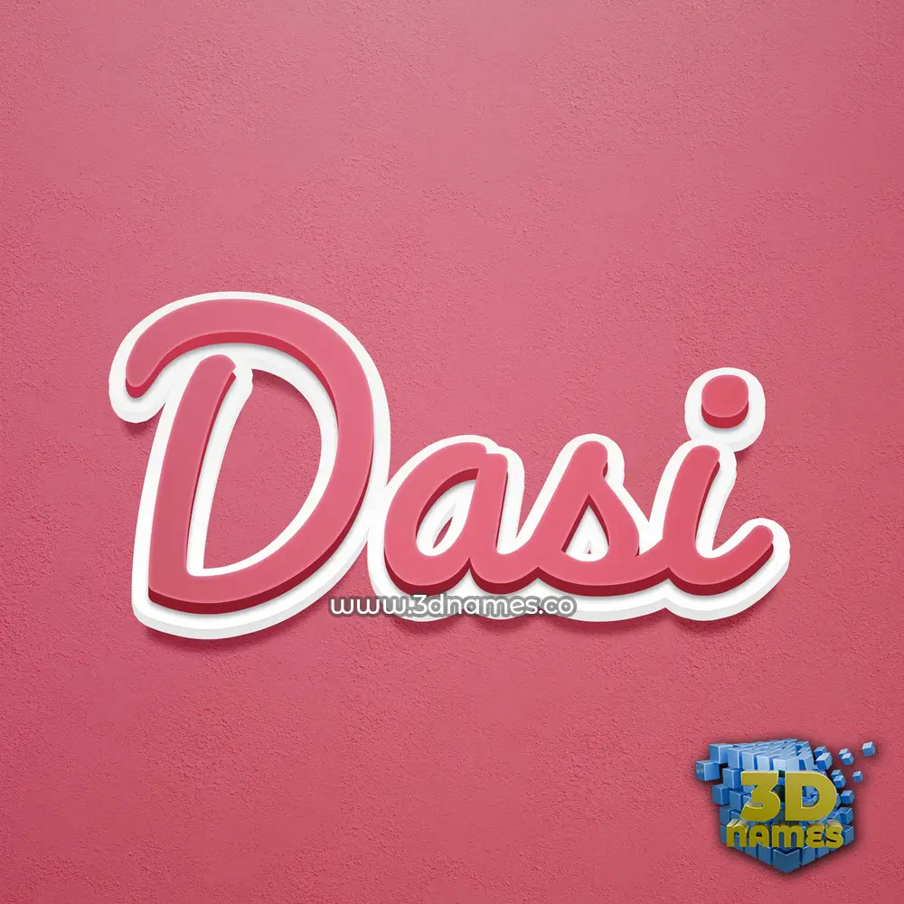 dasi in Red Scribble style - 3D name wallpaper