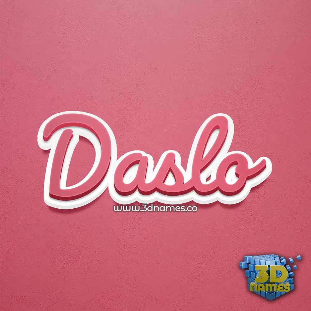 daslo in Red Scribble style - 3D name wallpaper