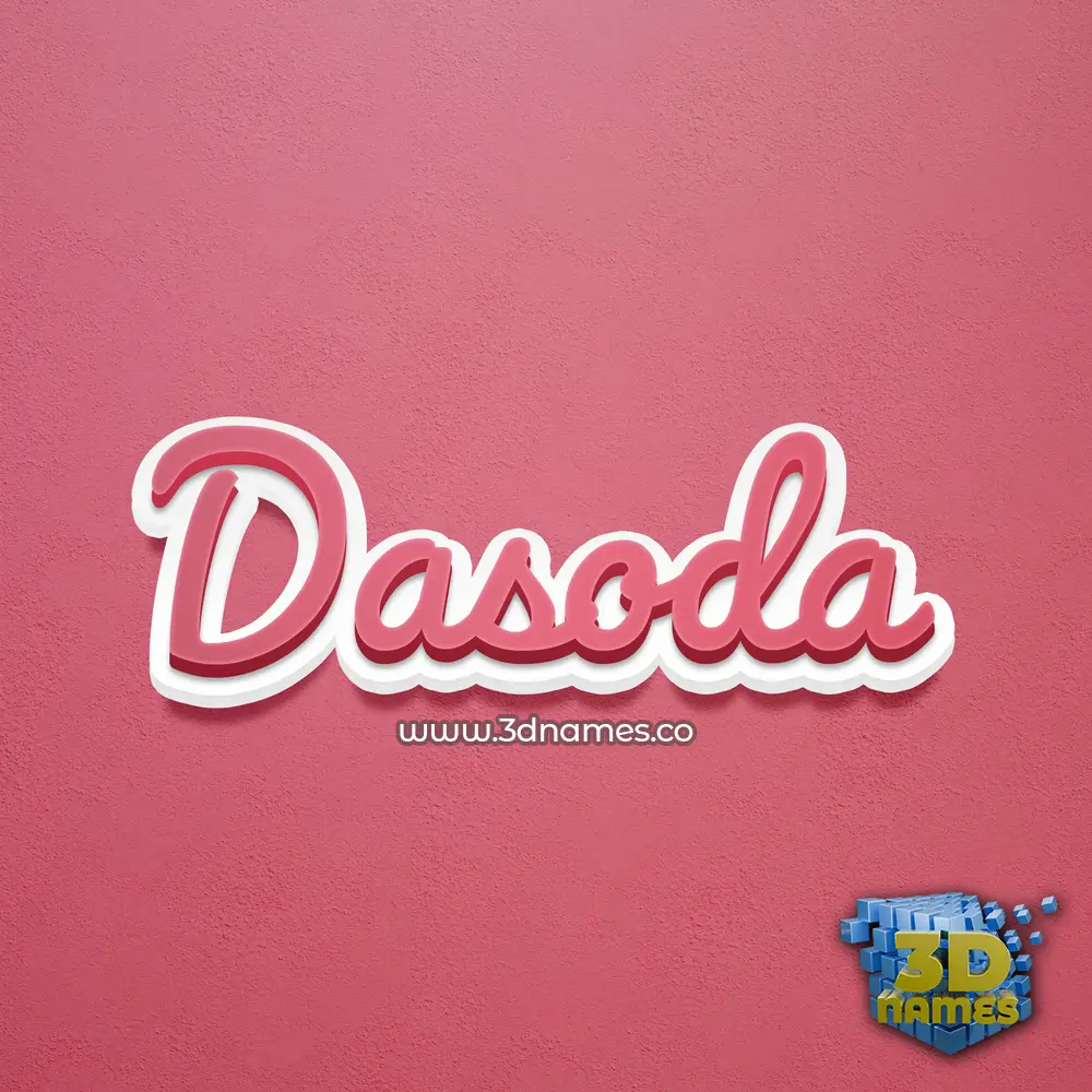dasoda in Red Scribble style - 3D name wallpaper