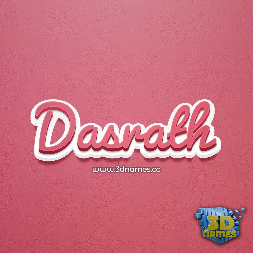 dasrath in Red Scribble style - 3D name wallpaper