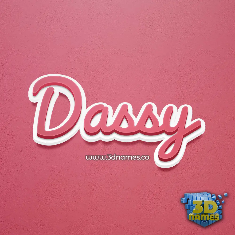 dassy in Red Scribble style - 3D name wallpaper