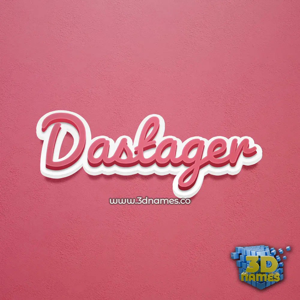 dastager in Red Scribble style - 3D name wallpaper