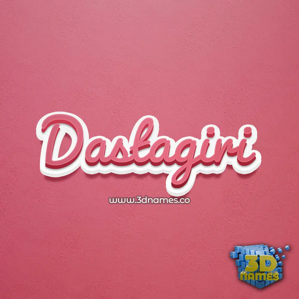 dastagiri in Red Scribble style - 3D name wallpaper