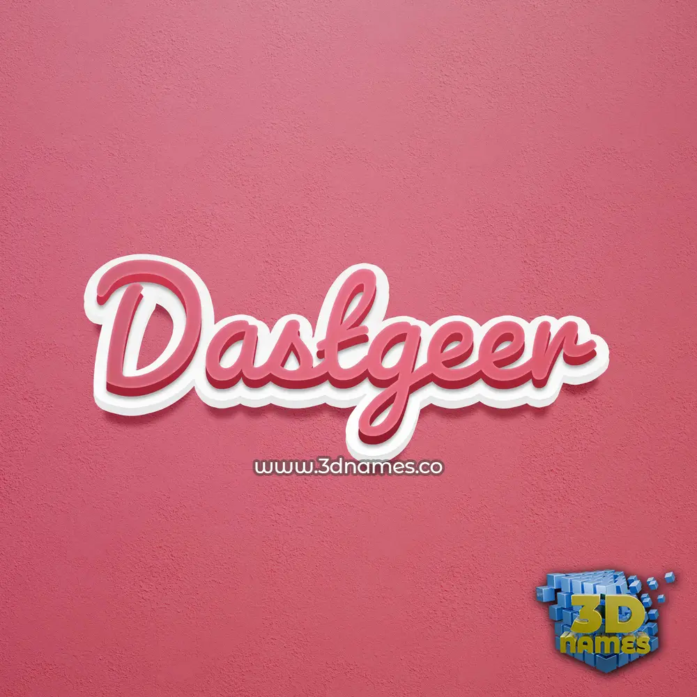 dastgeer in Red Scribble style - 3D name wallpaper