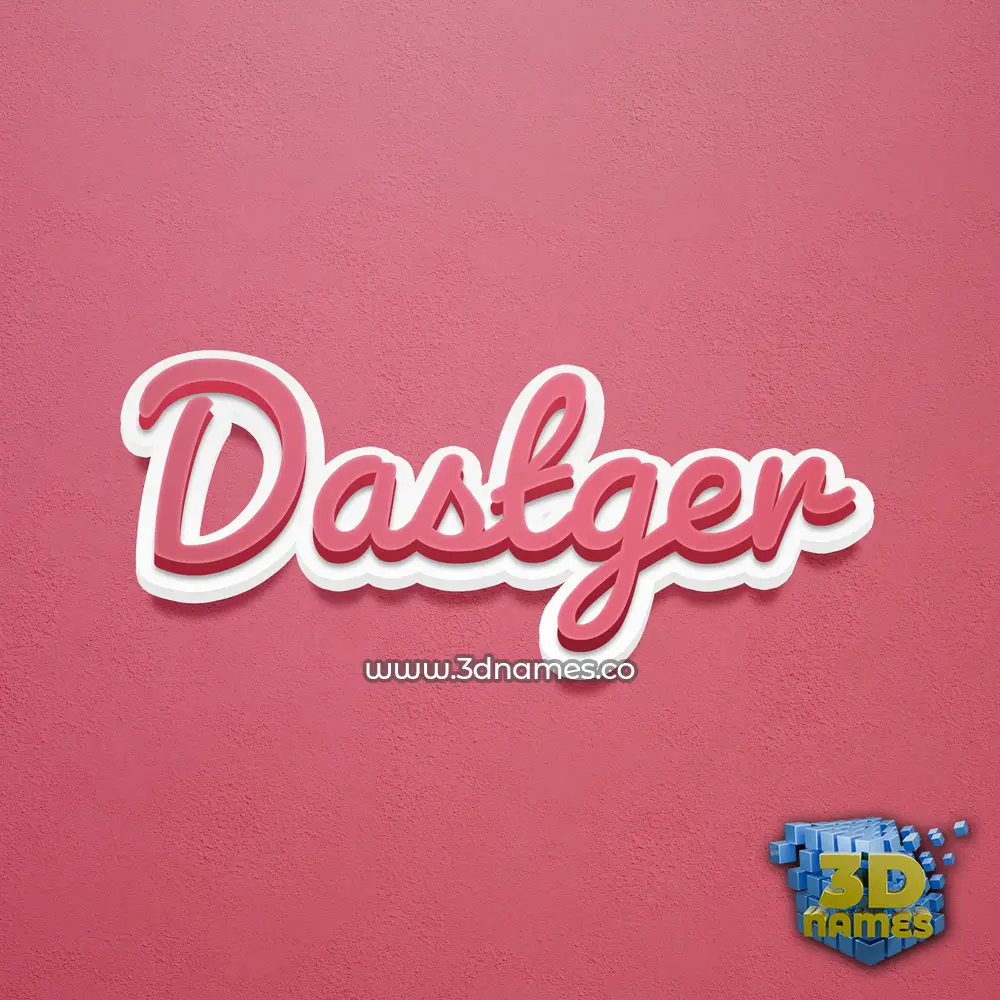 dastger in Red Scribble style - 3D name wallpaper